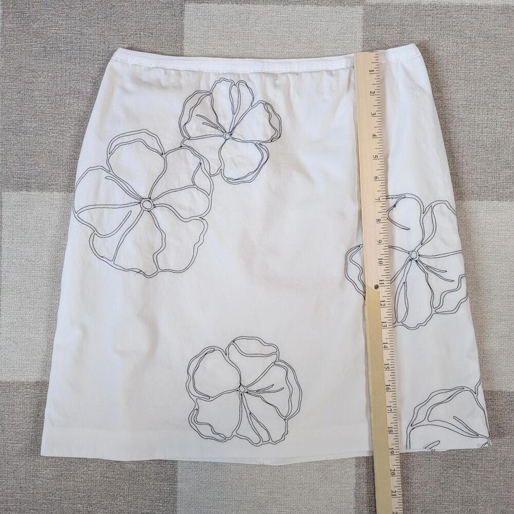 Vintage 90s Casual Corner cotton minimalist flower stitch short skirt - Picture 5 of 8